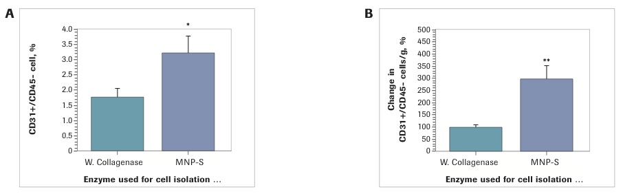 Percentages and Total Cell Yield of EC from SVF